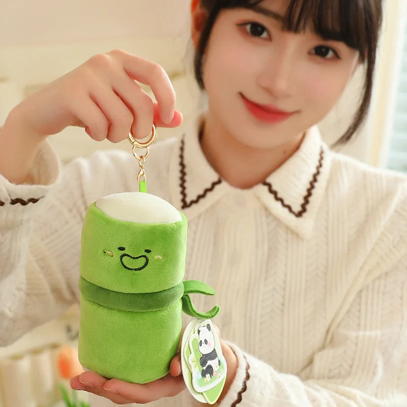 Bamboo Panda Plush Keychain – Soft Mini Kawaii Pouch & Stuffed Toy