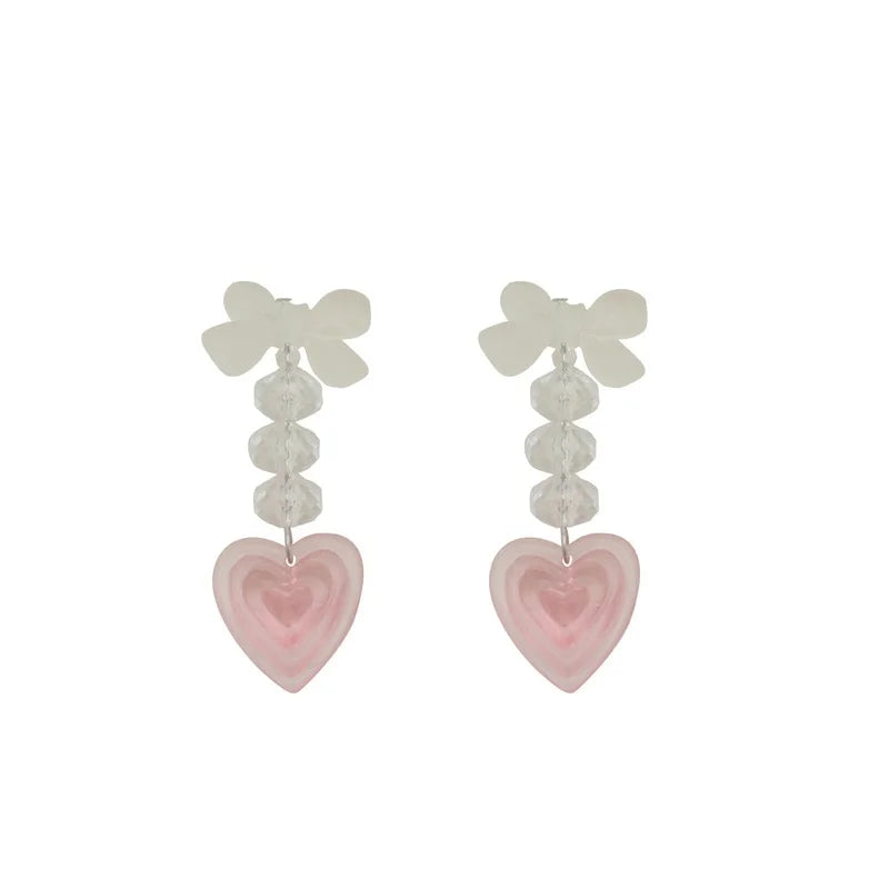 SELLING FAST!!! Pink Heart Bow Earrings