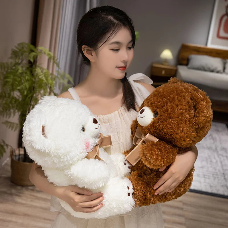 Cute Bowknot Bear Plush Toy 30/40CM Lovely Teddy Pillow Stuffed Soft Animal Bear Dolls for Lovers Valentine Gift Birthday Xmas