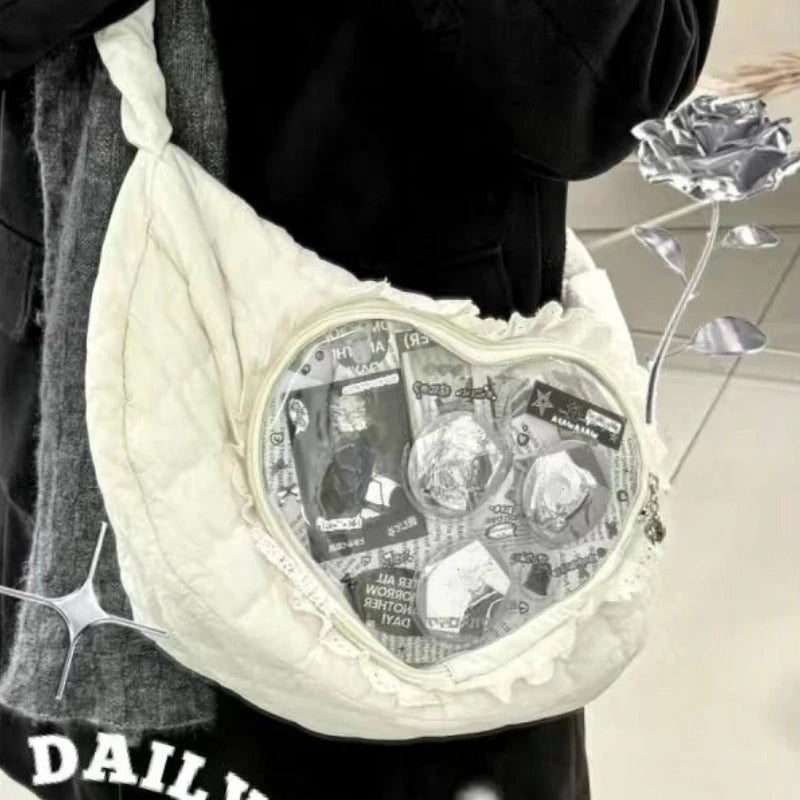 Heart Drawstring Shoulder Bag