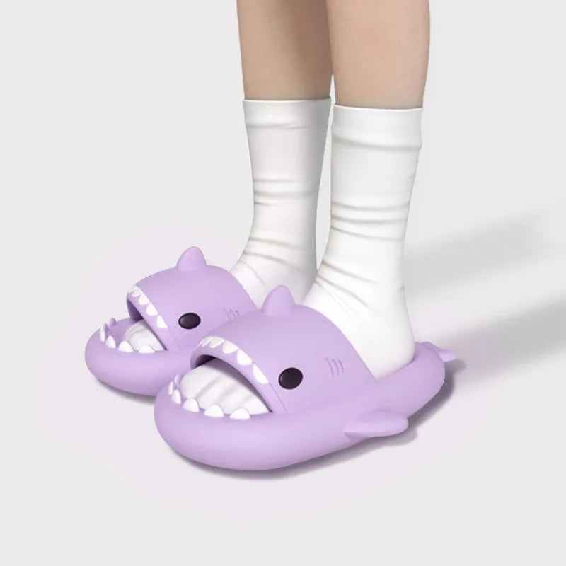 Litfun Thick-soled Shark Slippers For Women Men Premium Casual Sandals Classic Outdoor Couples Funny Slides EVA Home Cute Shoes
