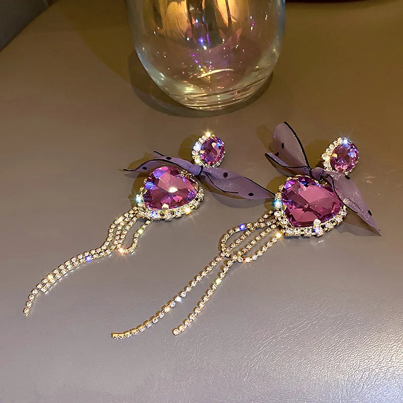 Purple Heart Earrings
