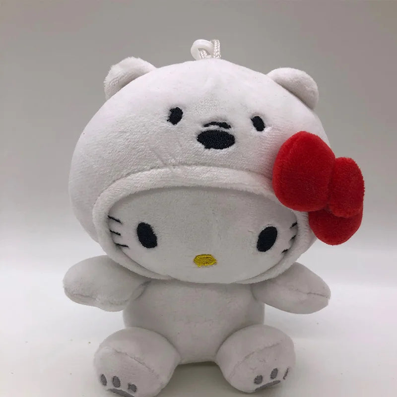 MINISO Hello Kitty 10cm Plush Doll – Cute Panda & Bear Cosplay Toy