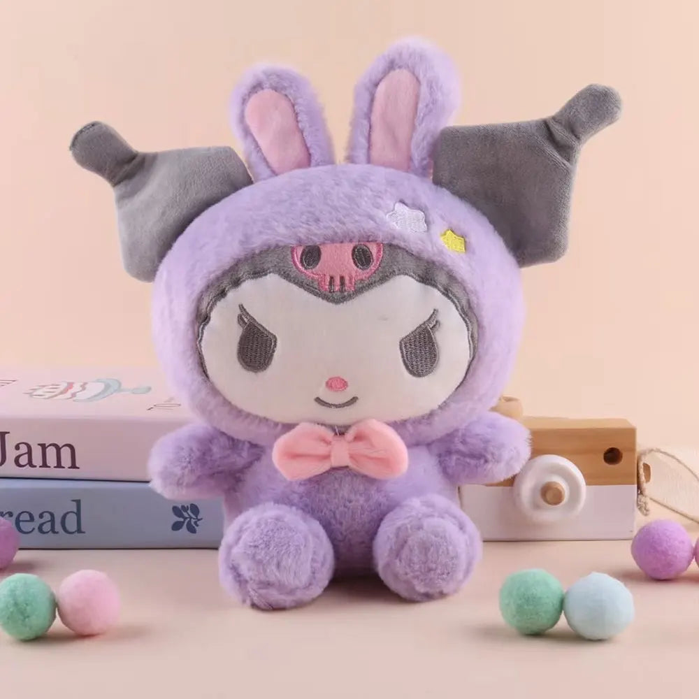 25cm Kawaii Sanrio Plush Toys Hello Kitty Kuromi My Melody Pillow Stuffed KT Cinnamoroll Plush Doll Toy Cute Birthday Gifts