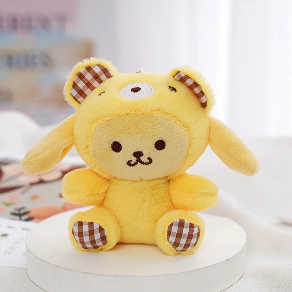 Sanrio Plush Keychain Doll Hello Kitty My Melody Kawaii Kuromi Cinnamoroll  Cartoon Anime Stuffed Pendant Backpack Decoration