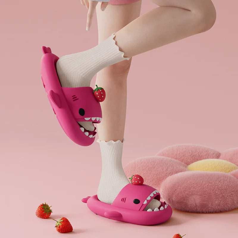 Strawberry Shark Slippers