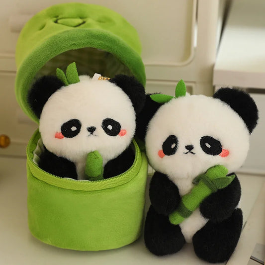 Bamboo Panda Plush Keychain – Soft Mini Kawaii Pouch & Stuffed Toy