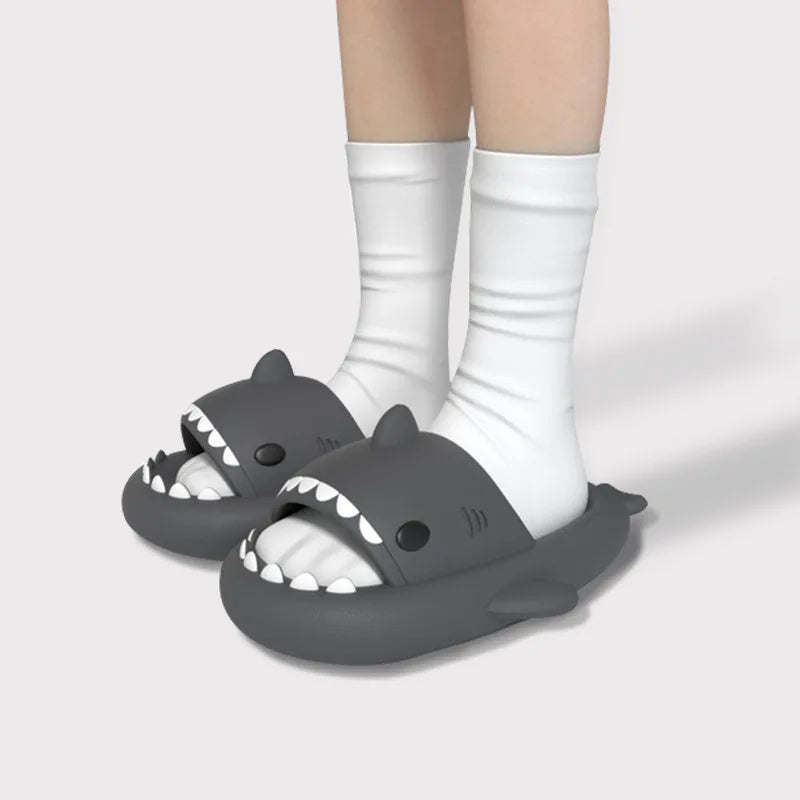 Litfun Thick-soled Shark Slippers For Women Men Premium Casual Sandals Classic Outdoor Couples Funny Slides EVA Home Cute Shoes
