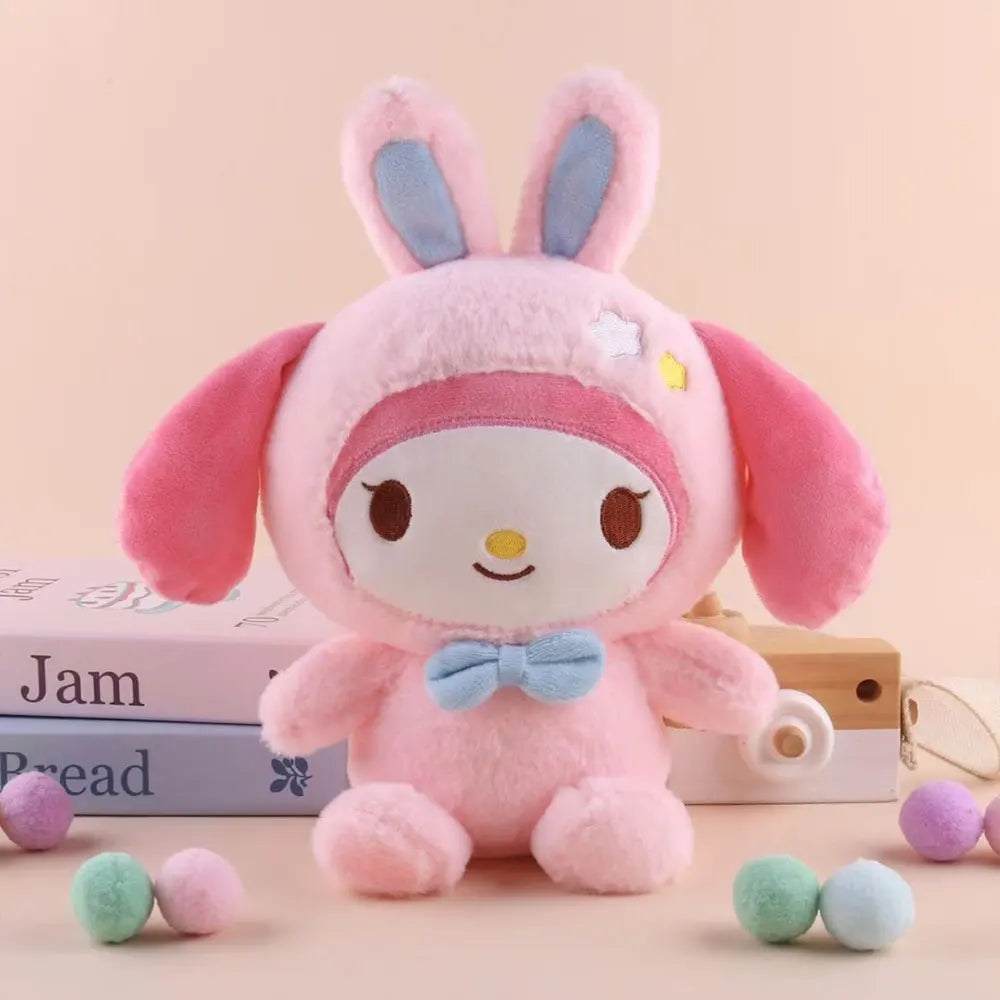 25cm Kawaii Sanrio Plush Toys Hello Kitty Kuromi My Melody Pillow Stuffed KT Cinnamoroll Plush Doll Toy Cute Birthday Gifts