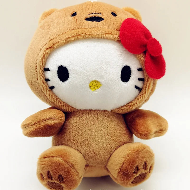 MINISO Hello Kitty 10cm Plush Doll – Cute Panda & Bear Cosplay Toy