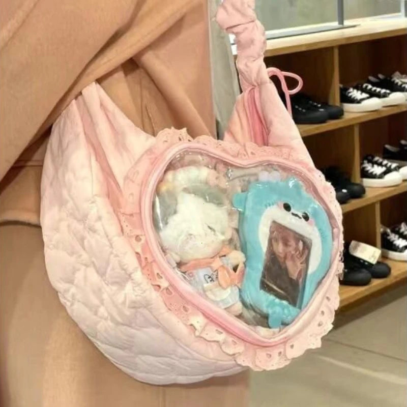 Heart Drawstring Shoulder Bag