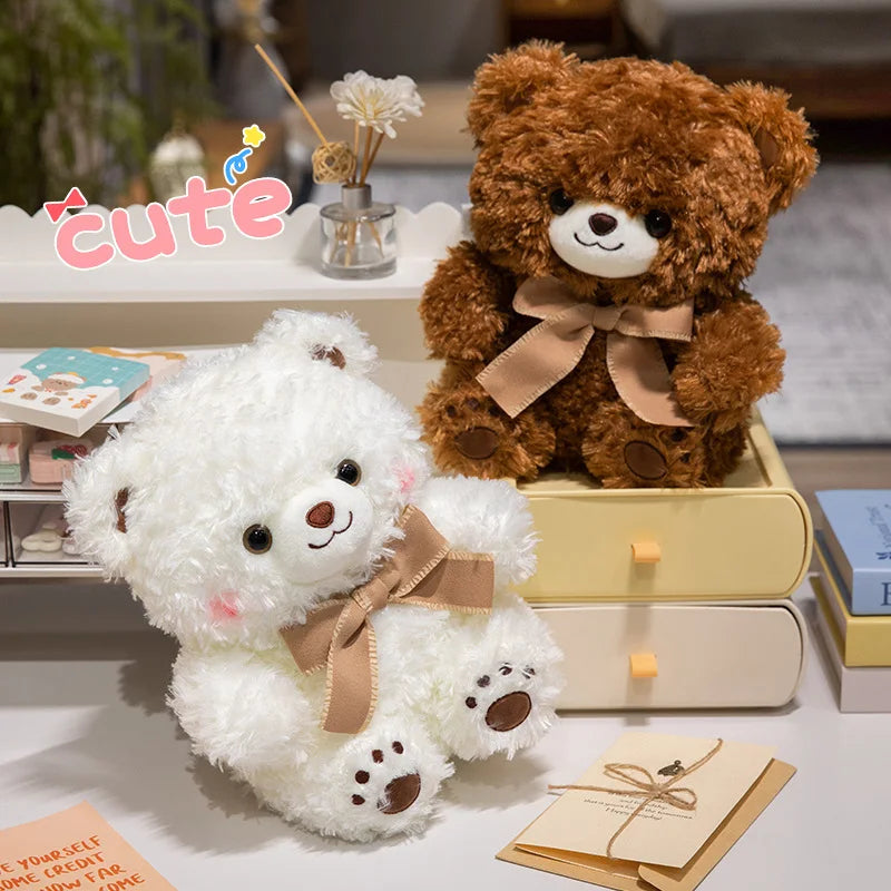 Cute Bowknot Bear Plush Toy 30/40CM Lovely Teddy Pillow Stuffed Soft Animal Bear Dolls for Lovers Valentine Gift Birthday Xmas