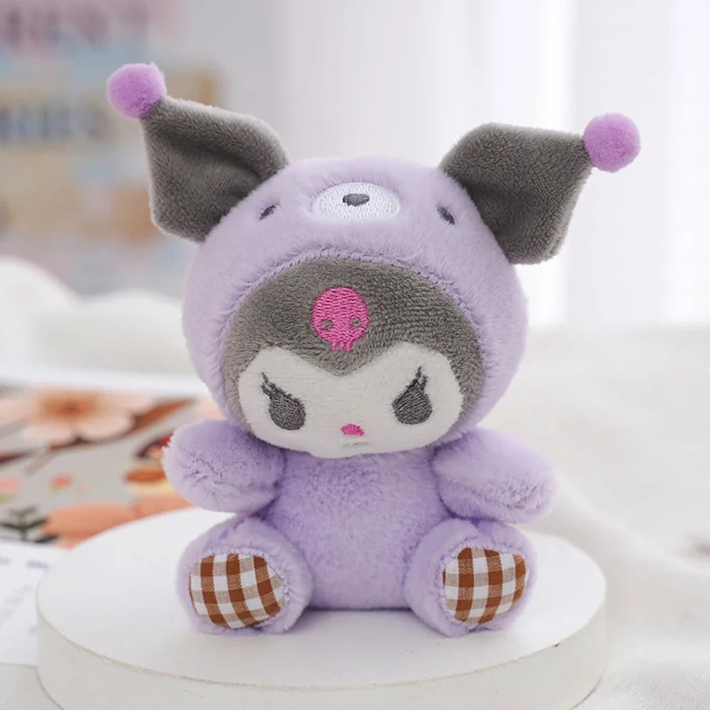 Sanrio Plush Keychain Doll Hello Kitty My Melody Kawaii Kuromi Cinnamoroll  Cartoon Anime Stuffed Pendant Backpack Decoration