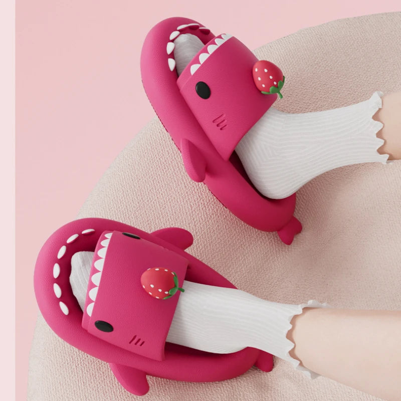 Strawberry Shark Slippers
