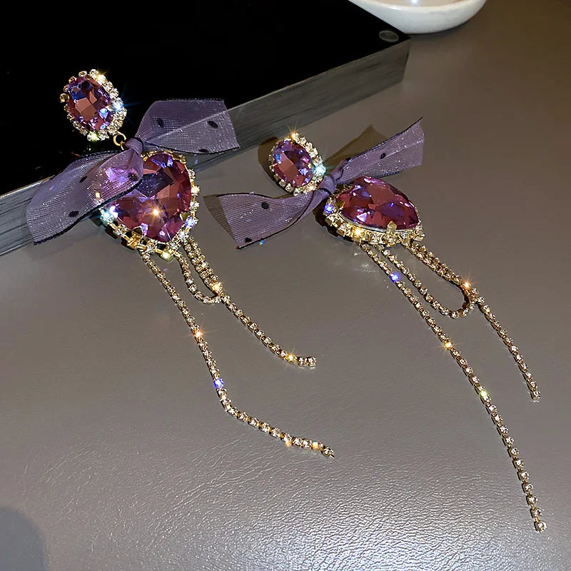 Purple Heart Earrings