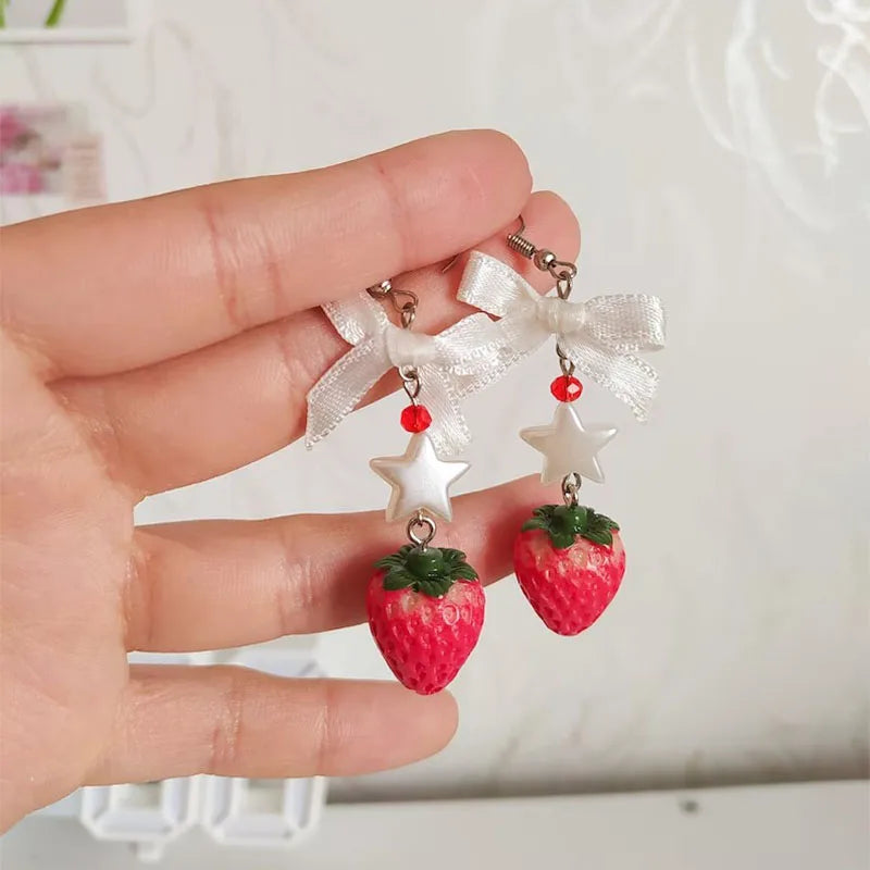 Strawberry Bow Earrings