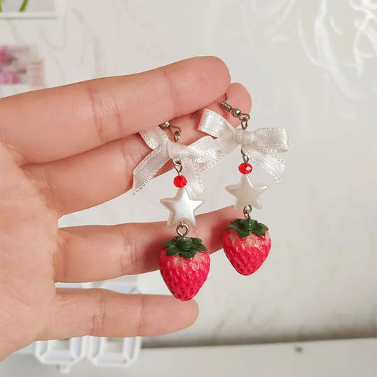 Strawberry Bow Earrings