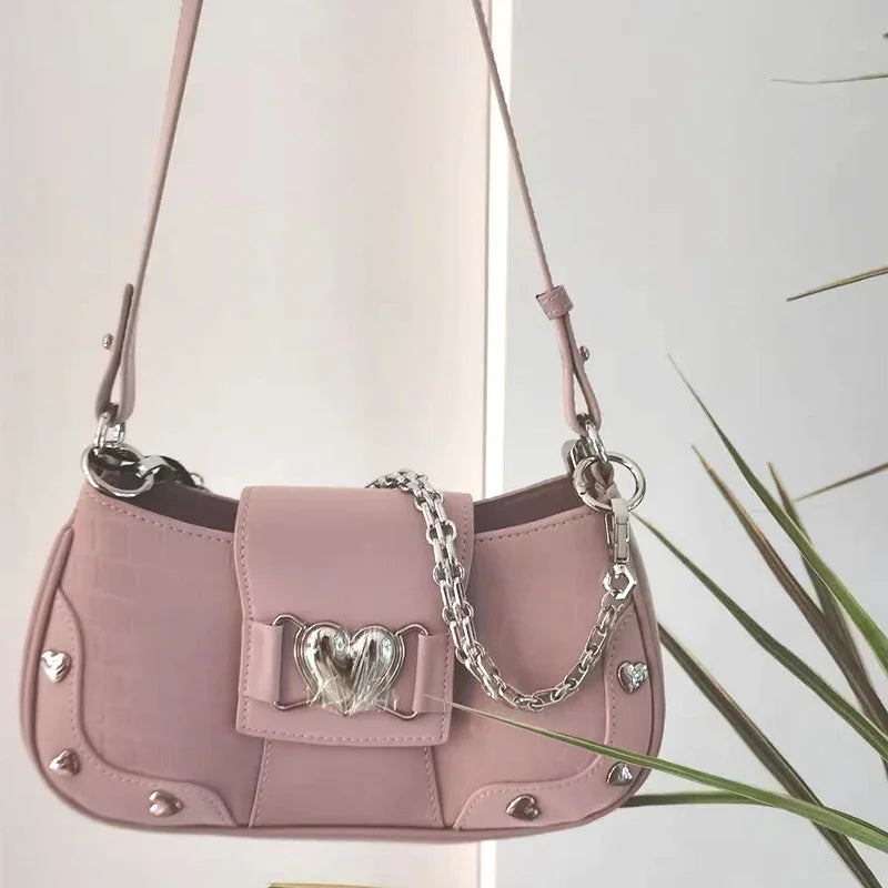Metal Heart Shoulder Bag