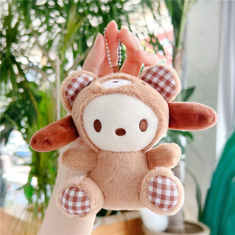 Sanrio Plush Keychain Doll Hello Kitty My Melody Kawaii Kuromi Cinnamoroll  Cartoon Anime Stuffed Pendant Backpack Decoration