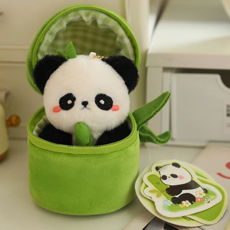 Bamboo Panda Plush Keychain – Soft Mini Kawaii Pouch & Stuffed Toy