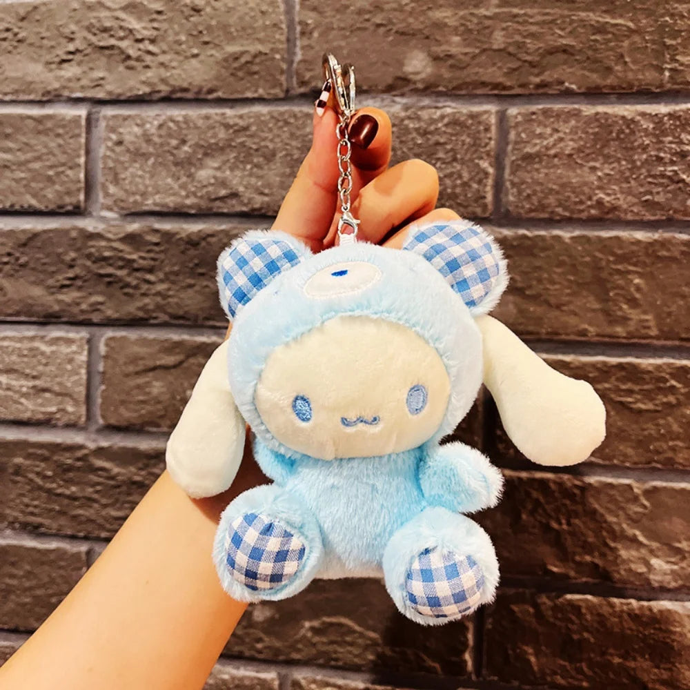 Sanrio Plush Keychain Doll Hello Kitty My Melody Kawaii Kuromi Cinnamoroll  Cartoon Anime Stuffed Pendant Backpack Decoration