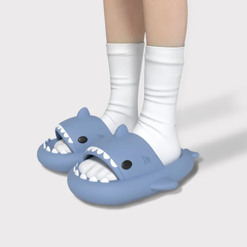 Litfun Thick-soled Shark Slippers For Women Men Premium Casual Sandals Classic Outdoor Couples Funny Slides EVA Home Cute Shoes