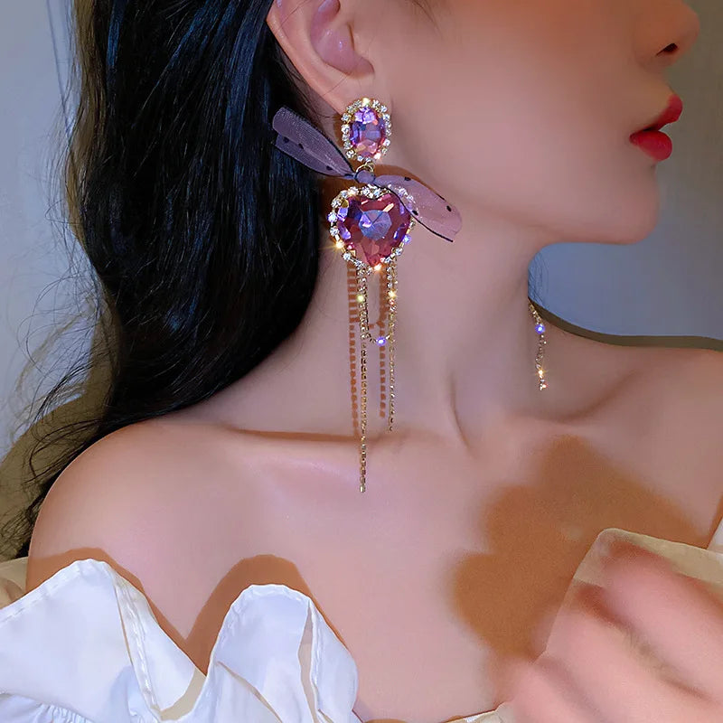 Purple Heart Earrings