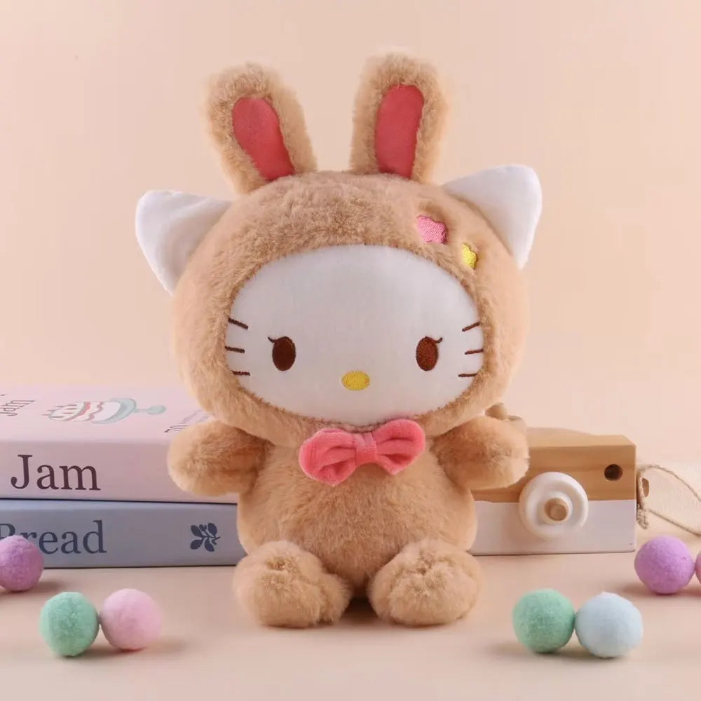 25cm Kawaii Sanrio Plush Toys Hello Kitty Kuromi My Melody Pillow Stuffed KT Cinnamoroll Plush Doll Toy Cute Birthday Gifts
