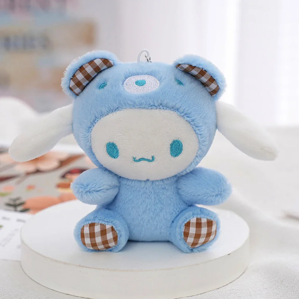 Sanrio Plush Keychain Doll Hello Kitty My Melody Kawaii Kuromi Cinnamoroll  Cartoon Anime Stuffed Pendant Backpack Decoration