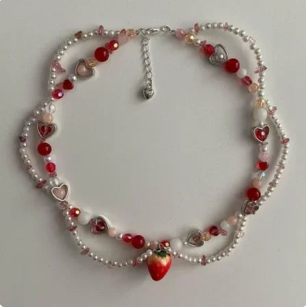 Beaded Strawberry Necklace